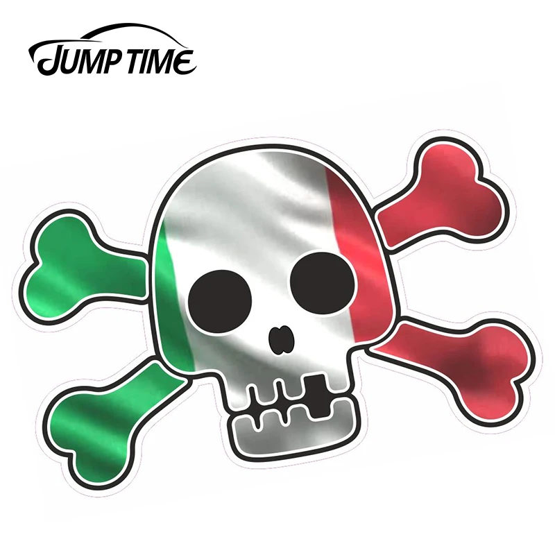 JumpTime 13 см X 9 3 череп в пиратском стиле с итальянским флагом Il трехцветный флаг JDM