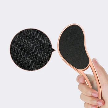 

Foot Polishing File Long Handle Callus Exfoliation Remover Professional Foot Scrubber Skin Care Tools for Home Shop (Golden)