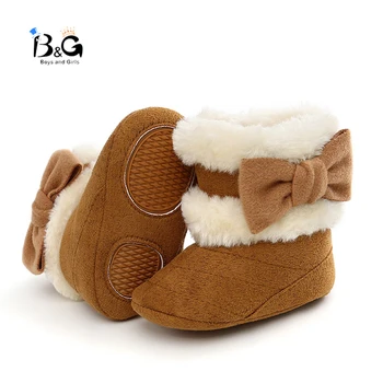 

B&G Girl Winter Snow Boots Warm Fleece Princess Kids Toddler Walking Shoes Cotton Soft Boys First Walkers Winter Boots