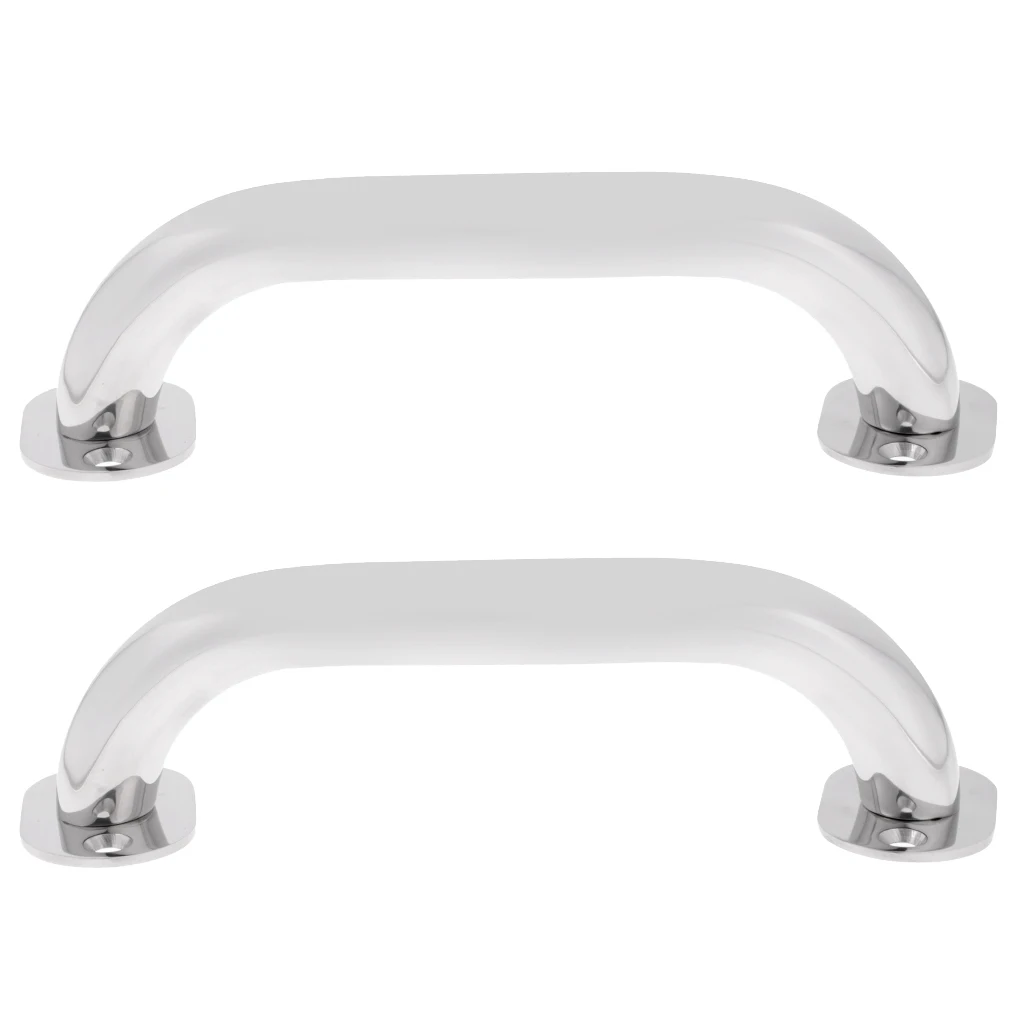 2 Pieces Marine Grade Stainless Steel Boat Round Handrail 9 Inch Grab Handle