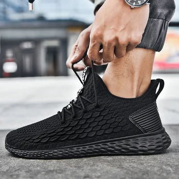 

Casual Men's Shoes Fashion Mesh Breathable Sport slip on Tennis Shoes Chaussure Homme Men's Sneakers Outdoor Footwears Plus Size