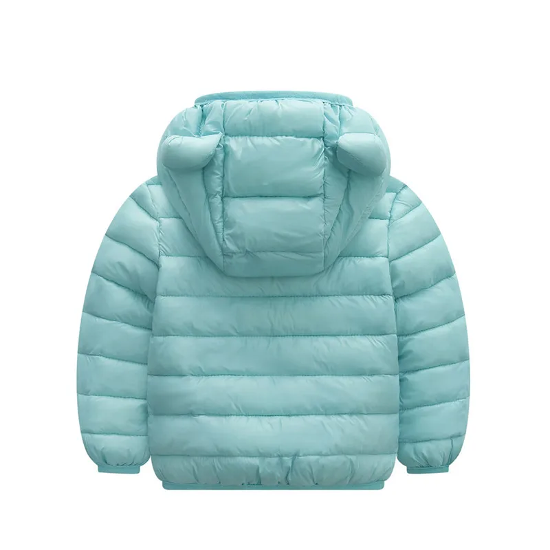 Chlidren Kids Boys Girl Winter Coats Jacket Zip Thick Ears Snow Hoodie Outwear (18)