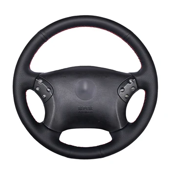 

Hand-stitched Black Artificial Leather Car Steering Wheel Cover for Mercedes Benz W203 C-Class 2001-2007