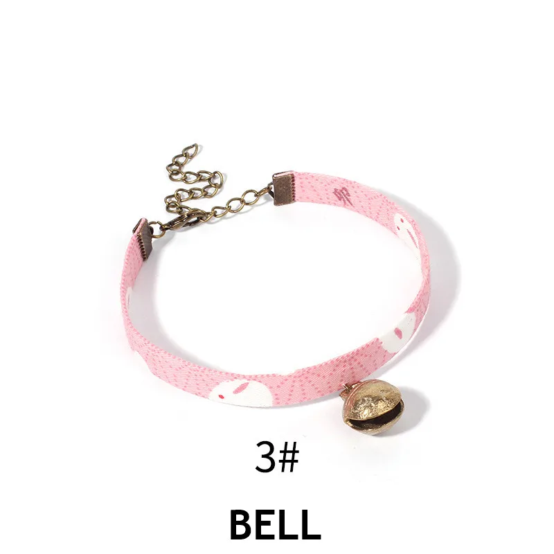 BELL 3 Японский стиль, милый ошейник для кошек, персонализированный, тканевый, регулируемый, для собак, кошек, ожерелье с колокольчиком, цветами, аксессуары для кошек, собак, товары для домашних животных - Цвет: BELL 3