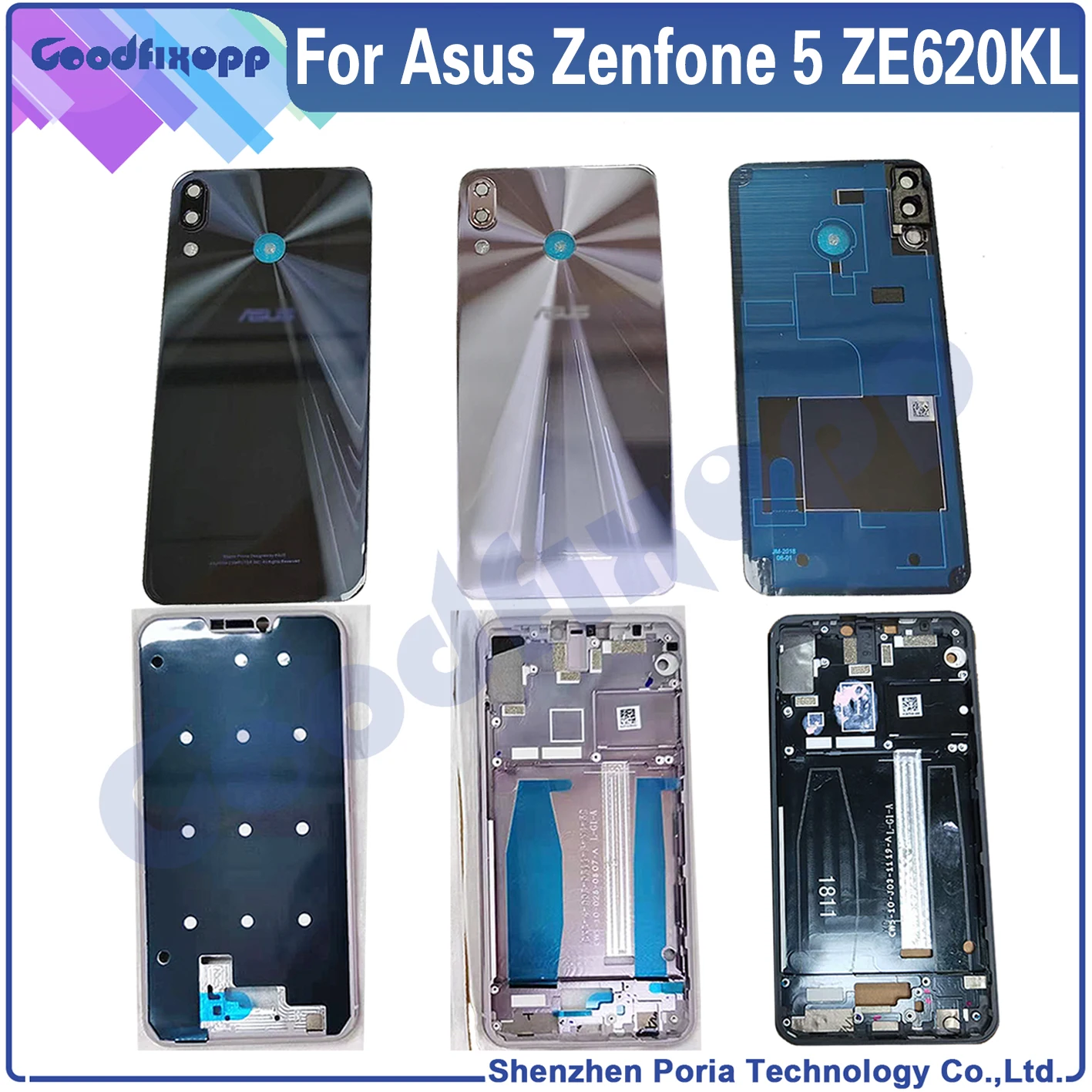 Asus zenfone 5 5 ZE620KL ZF620KLフロントフレームバッテリー裏