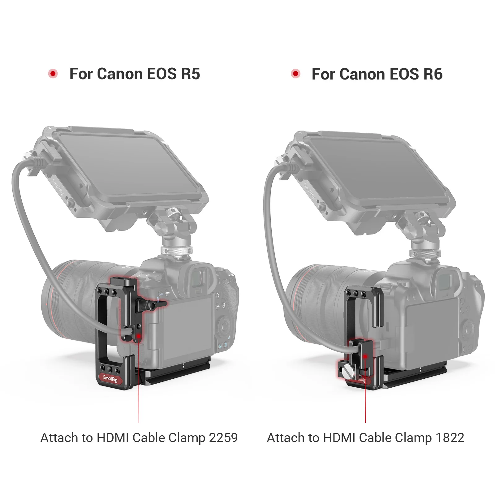 SmallRig Camera L-Bracket for Canon EOS R5 and R6 w/ Arca-Type 1/4