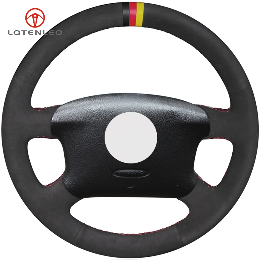 Черный замшевый чехол LQTENLEO для Volkswagen Passat B5 VW Golf 4 Skoda Octavia Seat Alhambra|Чехлы на руль| |