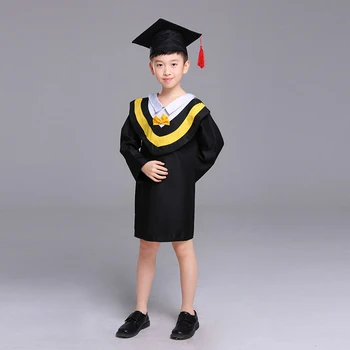 

Kids Bachelor Gown Students Graduation Uniform Girl Boy Doctor Performance Cosplay Costume Children School Class Team Party Wear