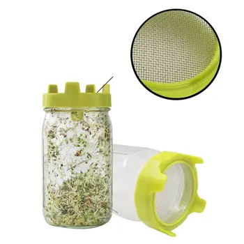 

Plastic Sprouting Lid with Stainless Steel Screen Mesh Cover Cap for 86mm Wide Mouth Mason Sprout Jars Germination Strainer Spro