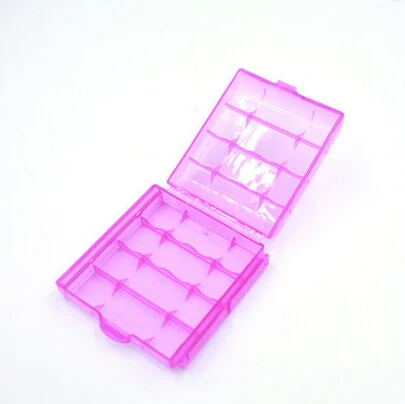 Hot Candy Color Portable Hard Plastic Battery Case Holder Storage Case Box For for 4 x AA / AAA battery with Hook Holder