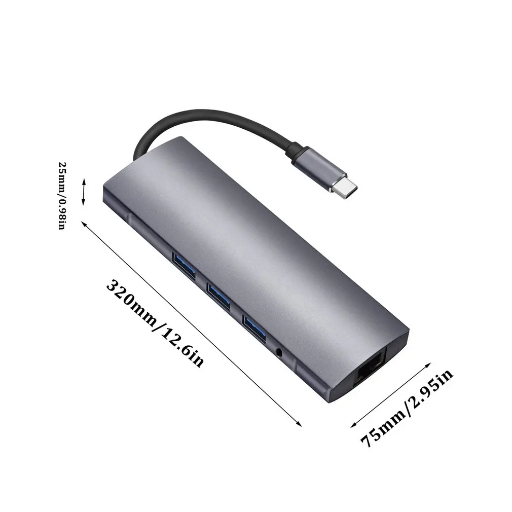 USB C док-ноутбук 9 в 1 многопортовый USB C концентратор адаптер зарядка питания для Chromebooks/MacBook Pro