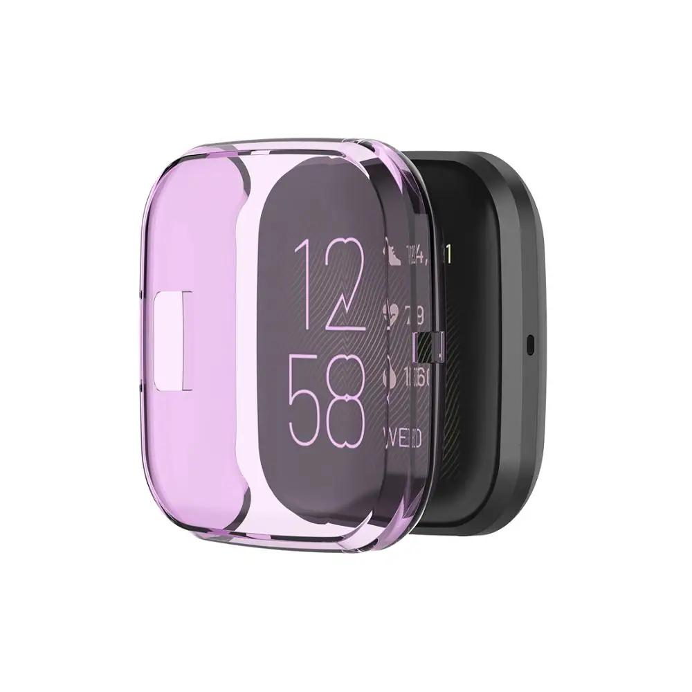 ТПУ прозрачный силикон чехол для Fitbit Versa 2 Смарт-часы защитный чехол Versa2 полноэкранный Корпус Чехлы Сменные аксессуары ремешок