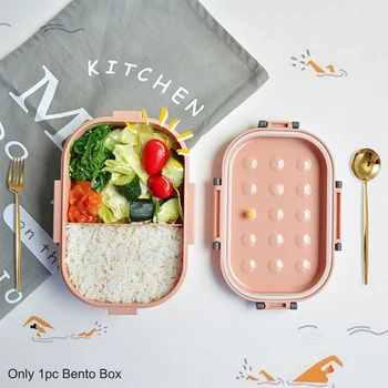 

Portable Office Microwave Safe Lunch Container Food Storage PP Cute For Kids Adults Leakproof Bento Box Shatter-proof Student