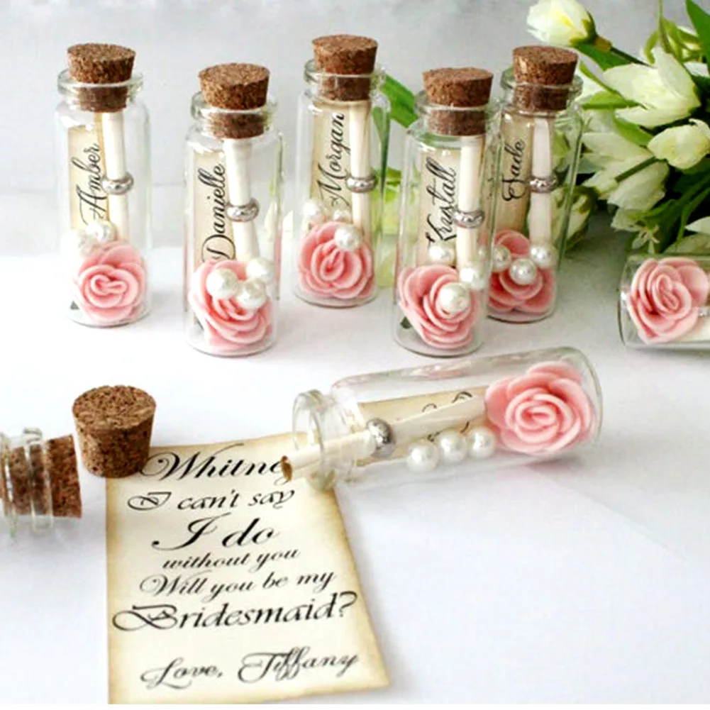 OurWarm Mini Glass Bottle DIY Tiny Clear Vial Hanging Crafts Wish Bottle Party Gift Halloween Decor Wedding Baby Shower Supplies