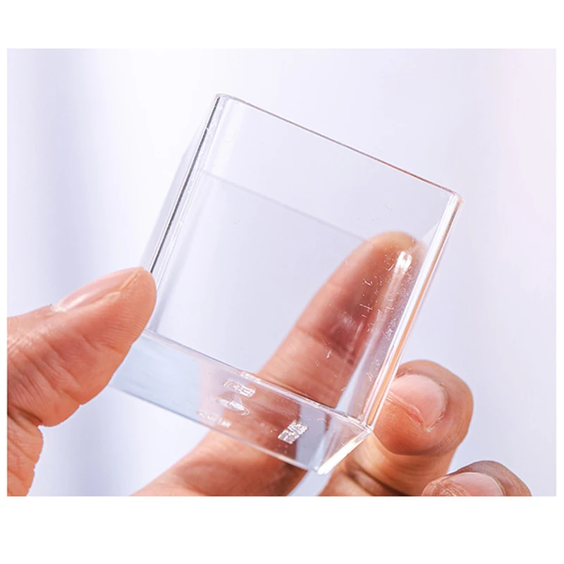 Plastic Christmas Square Dessert Cups 5/10/20pcs 60ml