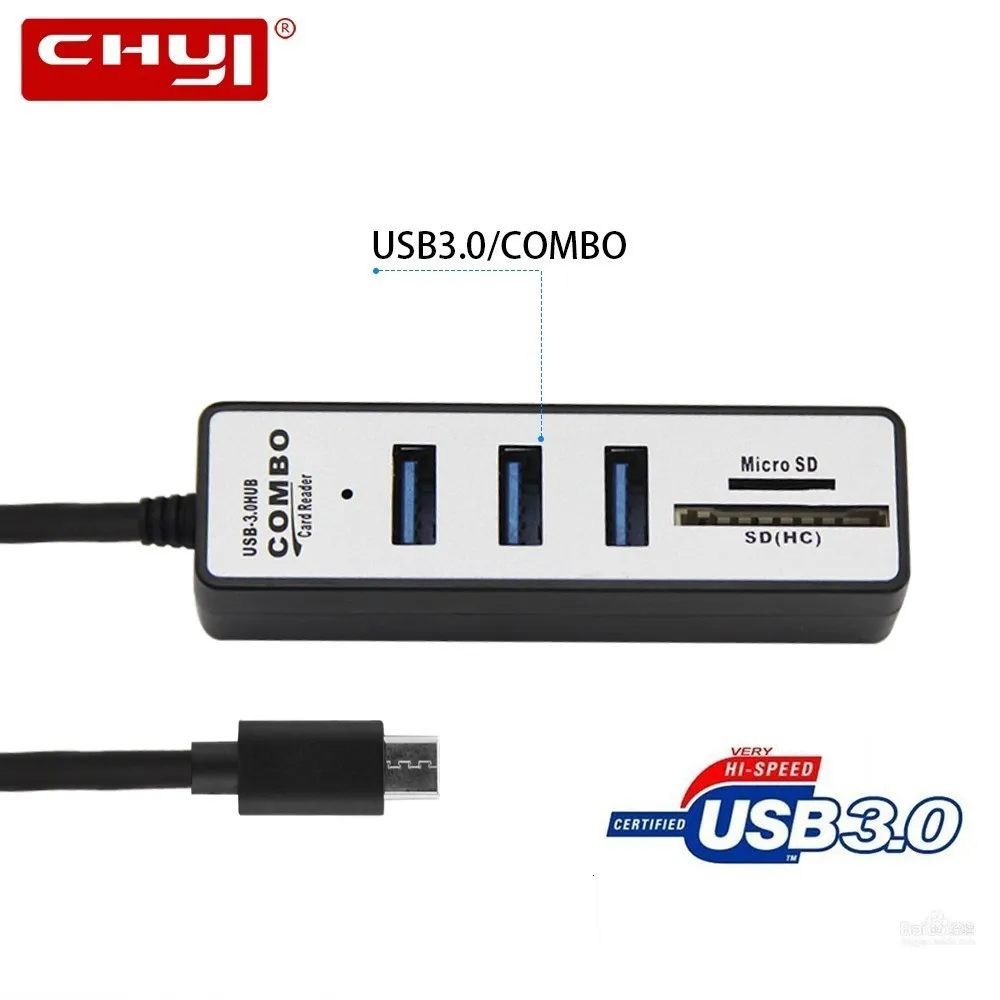 CHYI Тип C для многопортового комбинированного Usb 3,0 концентратор Micro Usb-c Hab мини-сплиттер Поддержка SD кардридер ПК Аксессуары для Macbook Pro