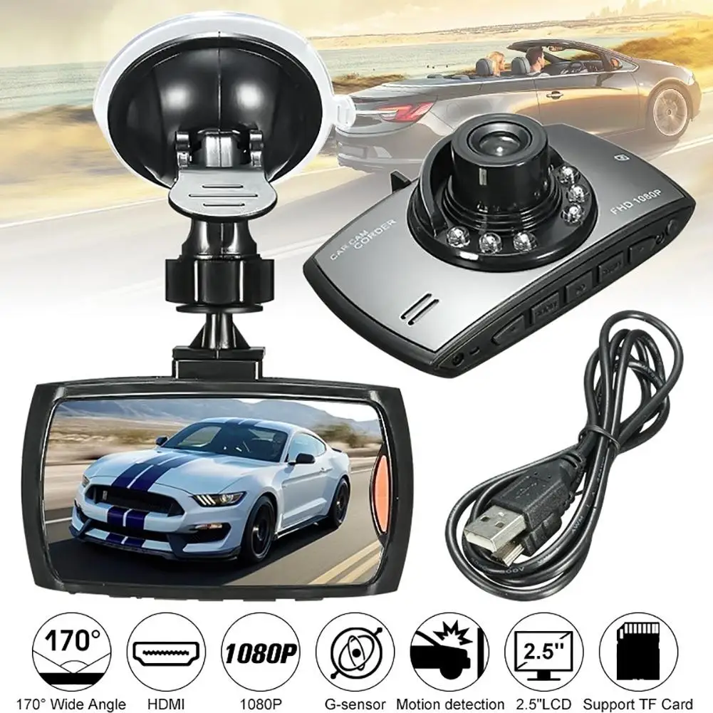 Hot 2.5 Inch LCD 1080P Car DVR Camera Dash Cam Video Recorder G-sensor Night Vision Recroder Camcorder Car Accessories Interior