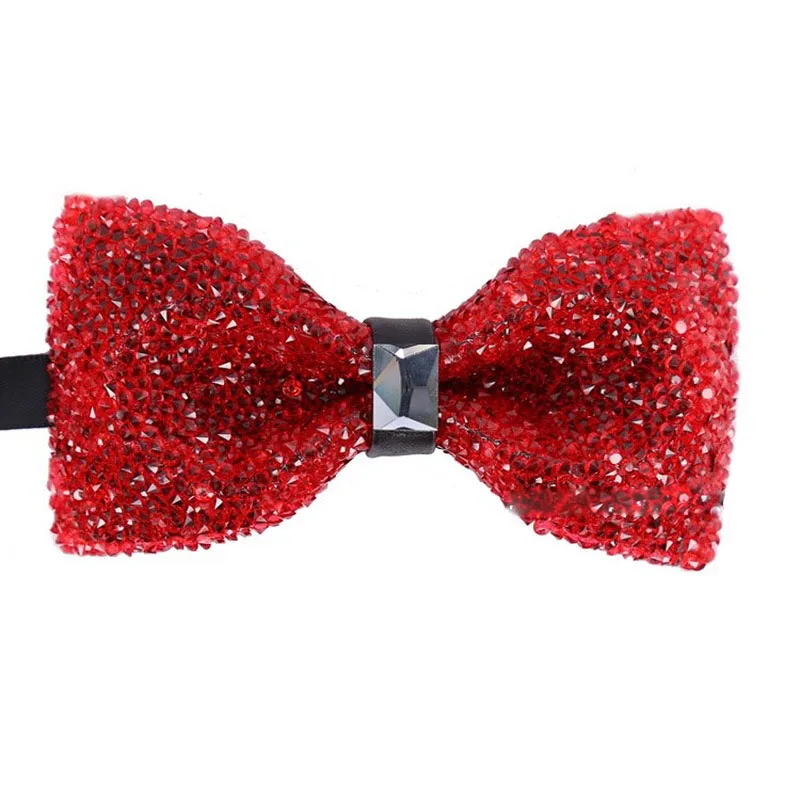 

Bow Tie Polyester Men Suit Shirt Banquet Nightclub Super Flash Crystal Wedding Groom High Grade Classic Trendy Solid Bowtie