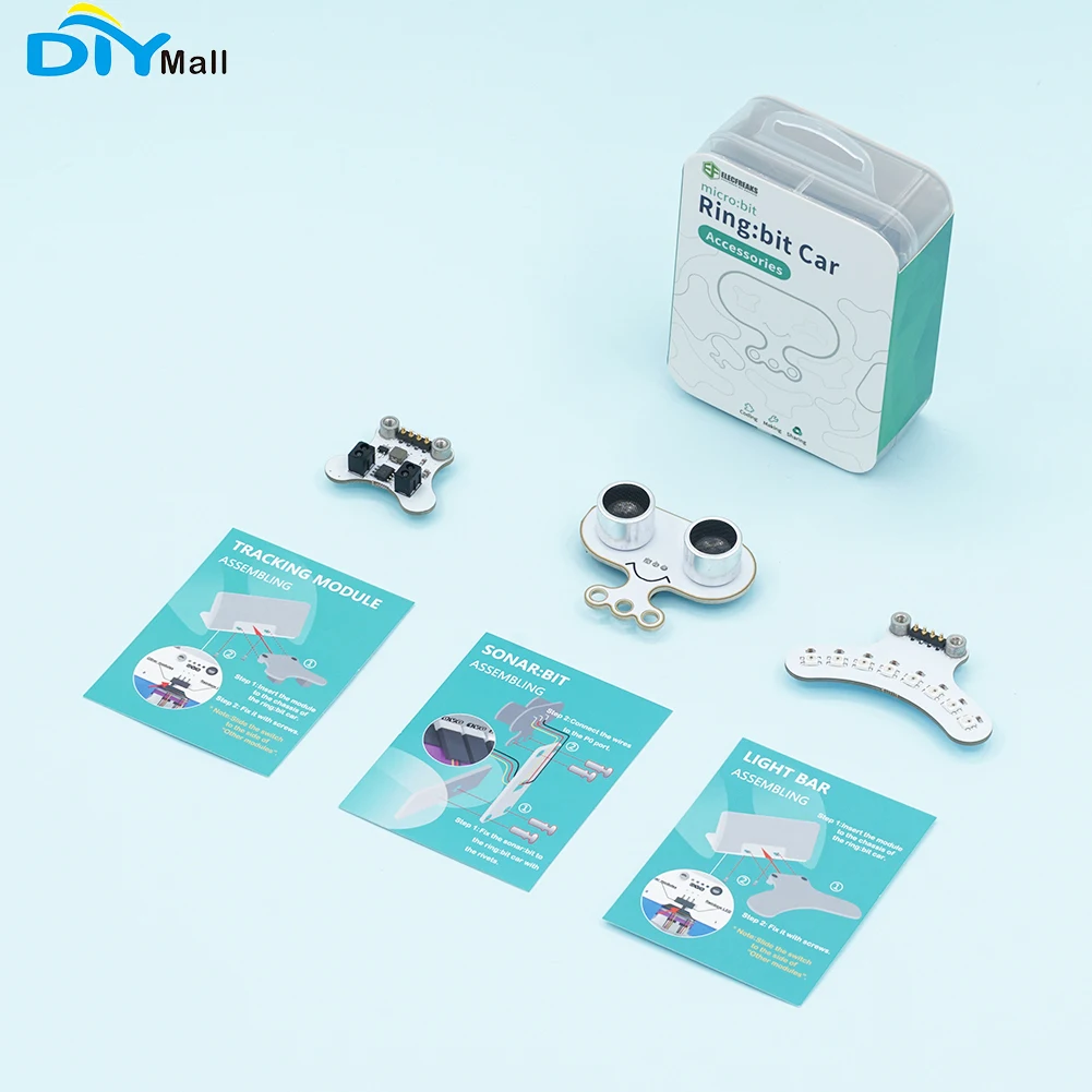 para Micro: Bit Módulo de Rastreamento e Barra de Luz Led para Crianças Anel: Carro Acessórios Kit Sonar: Educação Diy Bit v2