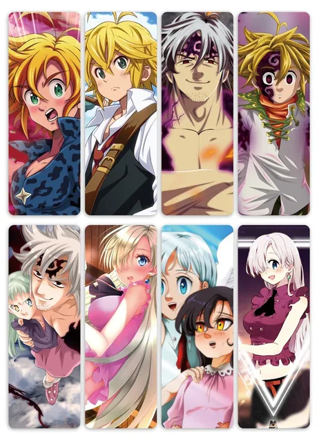 8pcs Set Anime Pvc Bookmark Of The Seven Deadly Sins Meliodas For Cosplay Diy Accessories Or Collection Aliexpress