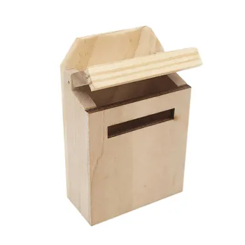 

Present Educational Miniature Wooden Outside Letterbox Postbox Mailbox Diy Color For 1/12 Dollhouse Play House Simulation Toys