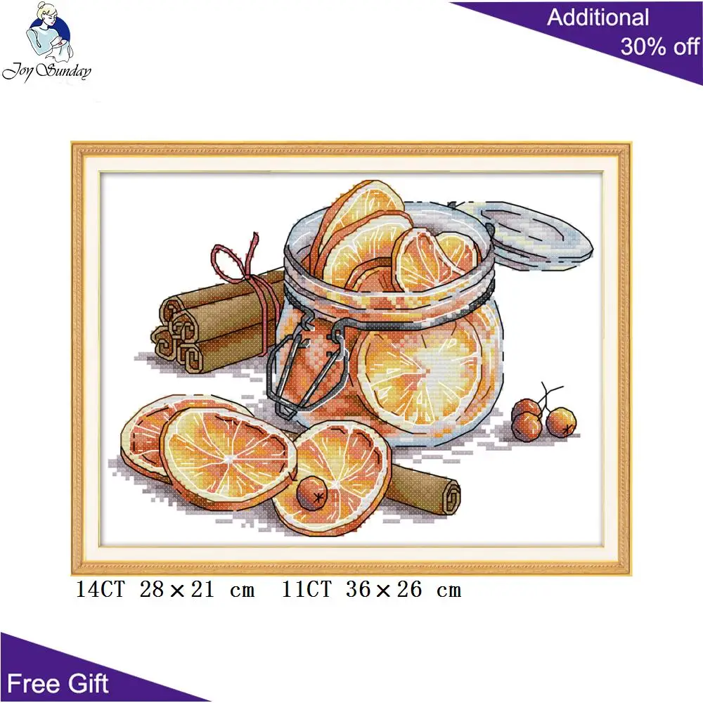 Cross Stitch Kits Embroidery Counted and Stamped Lemon Cinnamon Home Decor Your Gift J436 J437 14CT 11CT cross stitch kit,cross stitch tools