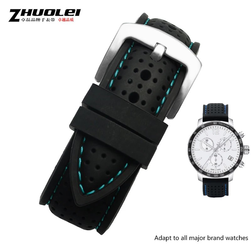 Breathable Silicone Sports Watch Band – Universal 20mm & 22mm Strap