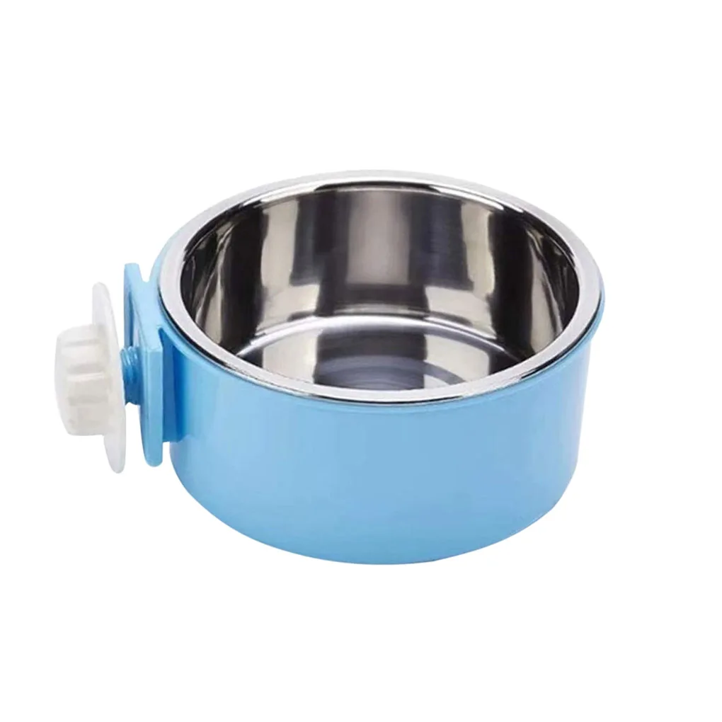 Pet Food Bowl Dog Cat Bowls Detachable Food ContainerPet Feeder Cross-locked Dual Bowl Stainless Steel Food Dish