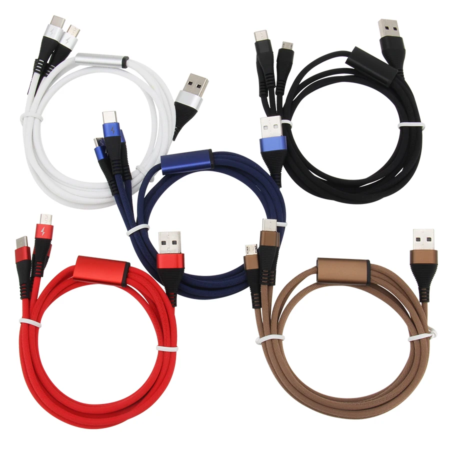 US $595.62 300pcsLot 3 IN 1 8Pin Type C Micro Nylon USB Cable For IPhone 8 X 7 6 6S Plus IOS 10 9 8 Samsung USB Fast Charging Cables Cord