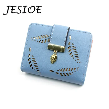 

Women Small Wallets Openwork Leaves Lether Coin Purse Ladies Fashion Card Bag for Women Female Casual Clutch Money Mini Wallet