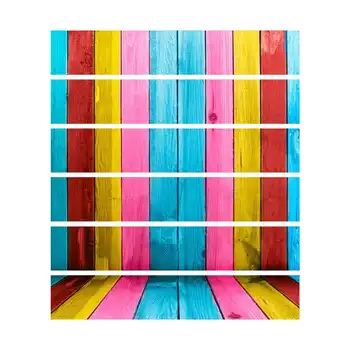 

6Pcs/Set Rainbow Wooden Style Self-Adhesive 3D Staircase Stickers DIY Color Wood Grain Waterproof Stickers