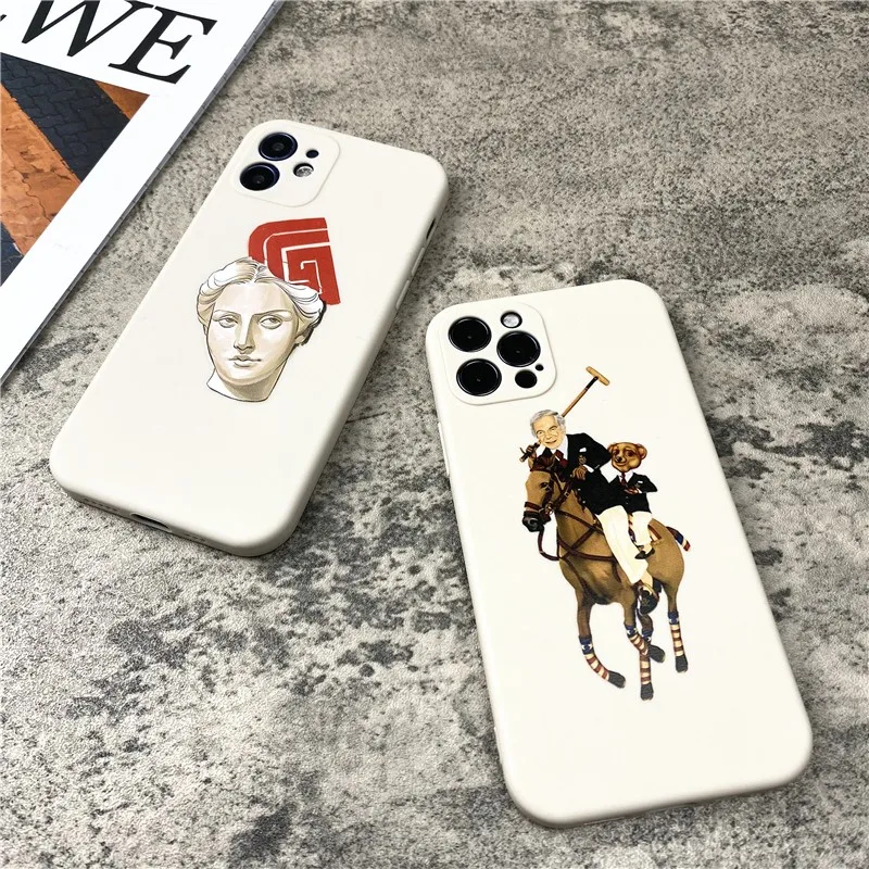 Luxury David statue soft Case For iPhone 11 12 Pro Max mini 7 8 6 6S Plus XR X XS MAX se Liquid silicone phone Cover fundas capa