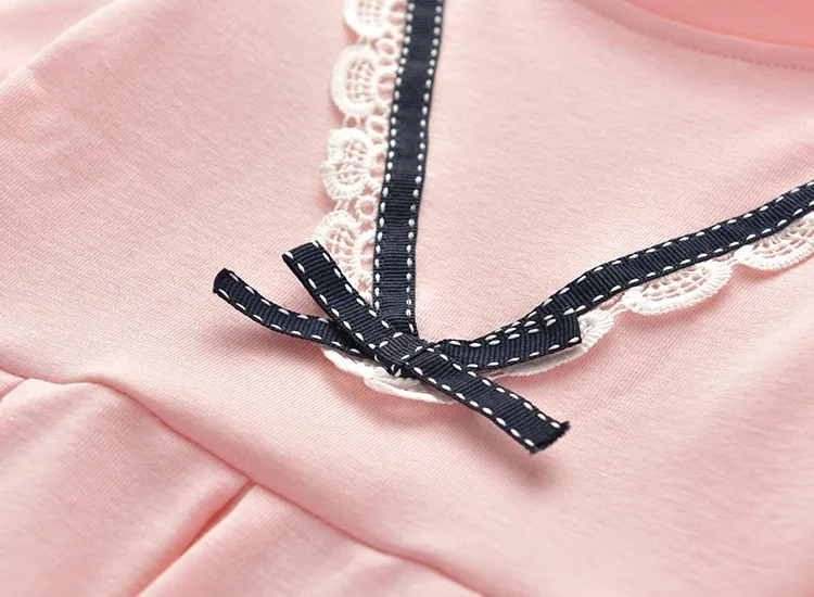 

Music Pure 2018 New Style Girls Korean-style Solid Color Navy Style Long Sleeve Bow Fashion Dress Fashion