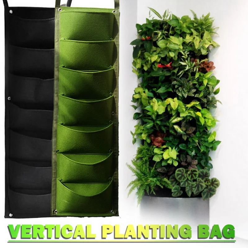 

Wall Hanging Planting Bag Outdoor Flower Seedlings Pots Vertical Version Planters Home Indoor Plant Cultivation Seedling Tools