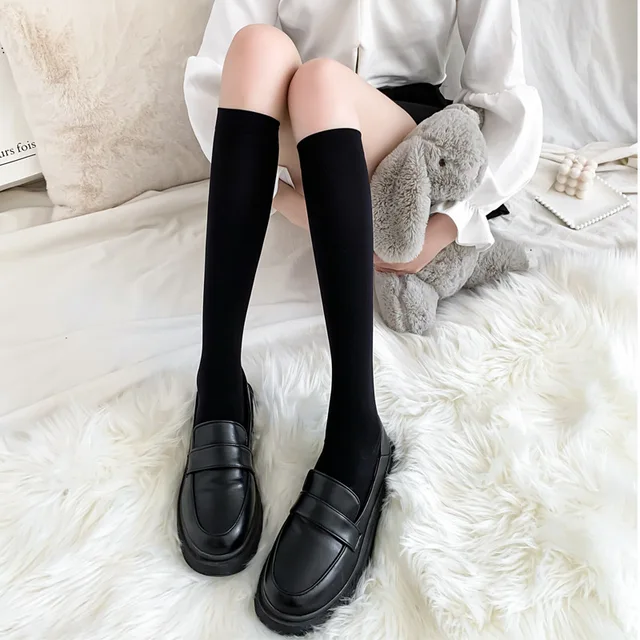 Ultrathin women‘s Silk stockings Nylon for ladies Black White Summer autumn winter socks girls Skinny legs over the knee thigh B thin Black shank
