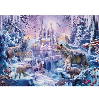 

6 Styles 1000pcs Puzzle Jigsaw Wolf Castle Paper Puzzle Educational Toys 75x50cm Ice Stickers Scenery Room Decor Gift For kids