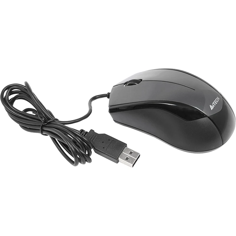 Мышь A4 V-Track Padless N-400-1 серый оптическая(1000dpi) USB(2but
