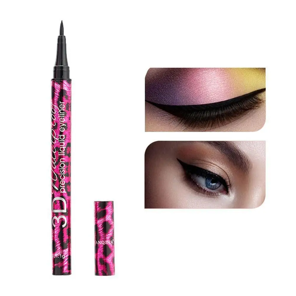 3D стерео леопардовая подводка для глаз водостойкая быстросохнущая Стойкая не Цветущая подводка для глаз Черная Подводка для глаз
