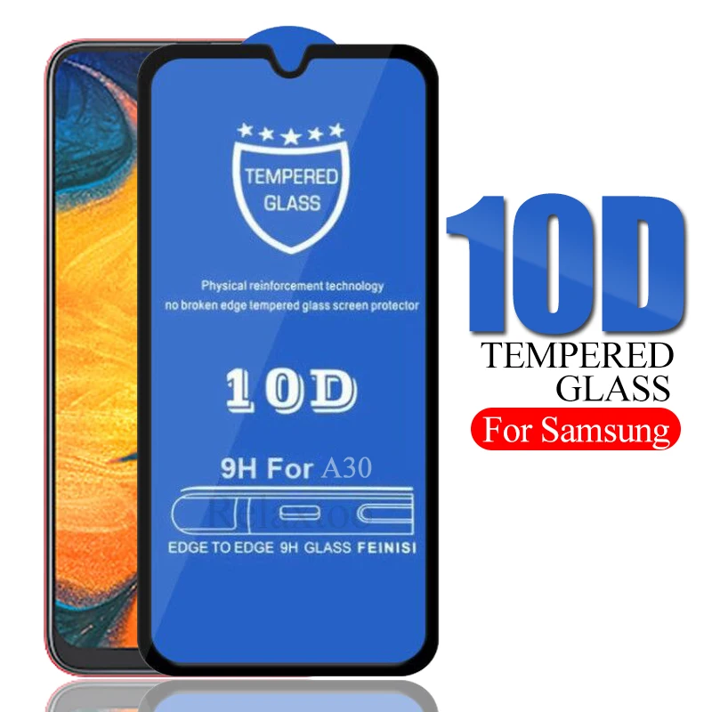 

10D Full Glue tempered glass For samsung galaxy a10 a20 a30 a40 a50 a70 screen protector on a 10 20 30 40 50 70 protective Film