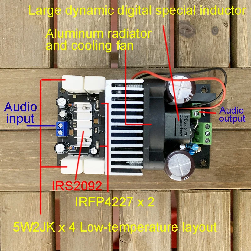 Hisonauto 1000W AMP 1KW Verstärker IRS2092 + RIFP4227 x2 High Power Digital Verstärker Bord Subwoofer Volle Frequenz Bühne H130