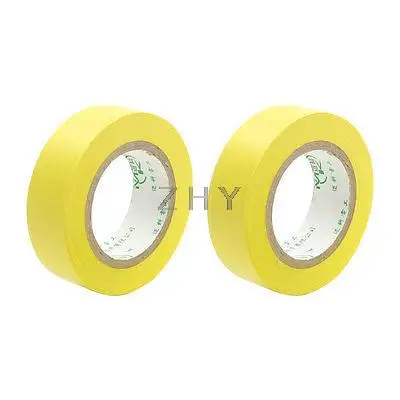 

29.5Ft Long 18mm Width Yellow PVC Adhesive Electrical Insulation Tape 2 Pcs