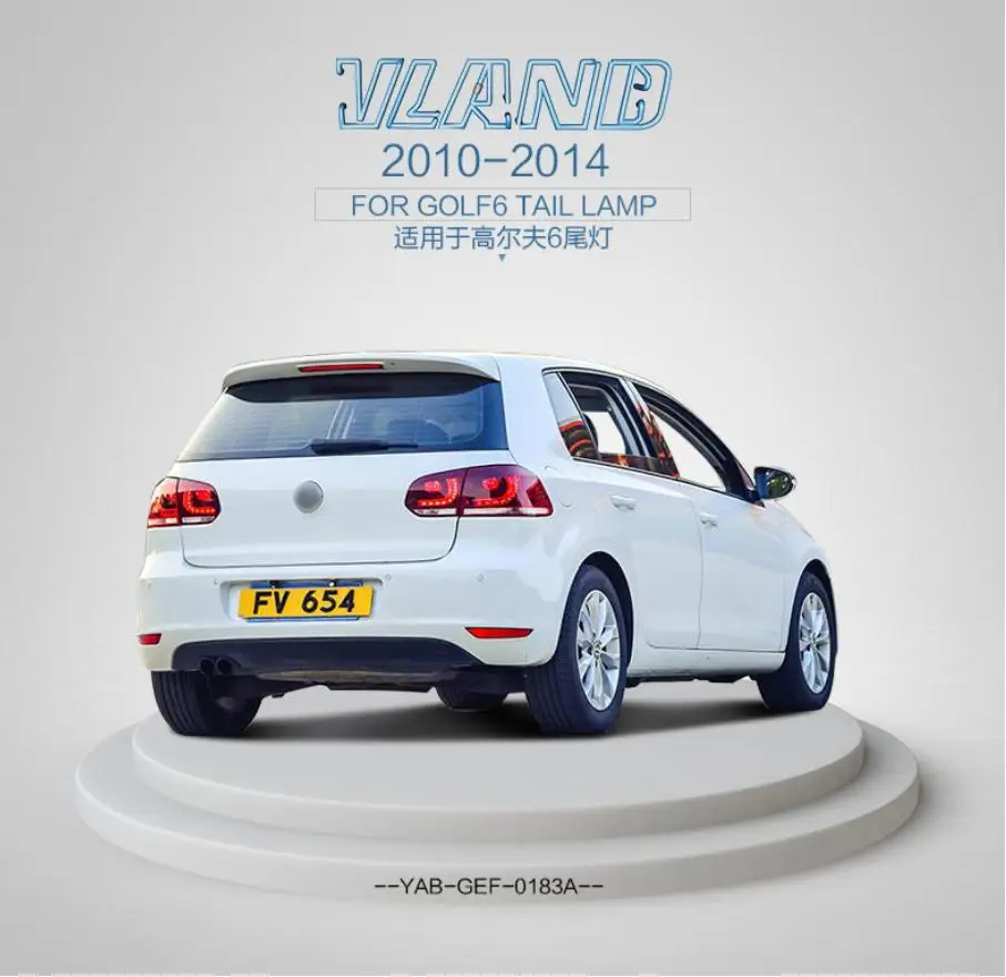 VLAND завод для Автомобильный габаритный задний фонарь для гольфа 6 задний фонарь 2008 2013 для Golf MK6 полный светодиодный фонарь с движущимся сигналом