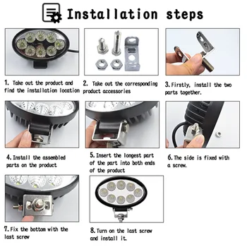 

Car LED Headlight Auto 6000K 2000LM Parts Replacement Off-road Spot Beam
