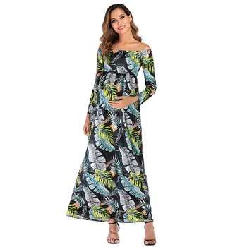 

maternity dresses for photo shoot pregnancy dress vestidos pregnant maternity dress vestido A-line Print Long Sleeve S-2XL Z4