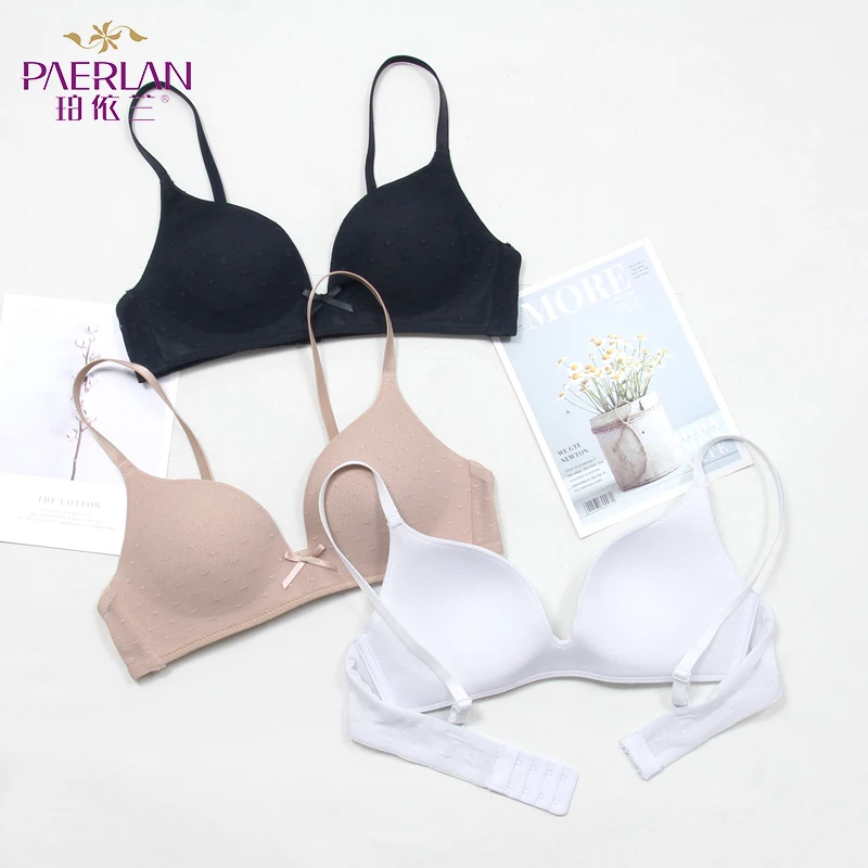 PAERLAN Comfortable Wire Free Push Up Bra Sexy Small Breast Smooth Seamless Breathable mesh One-pie