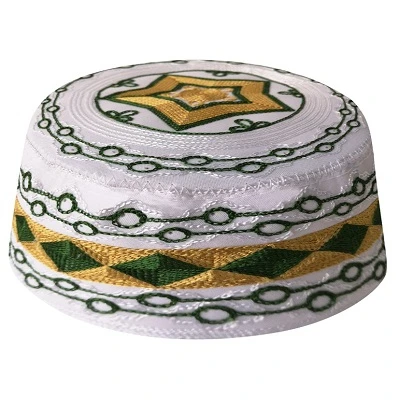 green Черные мусульманские шляпы, мужские, башёртюсю, арабский турецкий топи, шапка куфи еврейская Кипа, намаз, ислам, шапка, турбанта, Мужская кепка, капот - Цвет: green