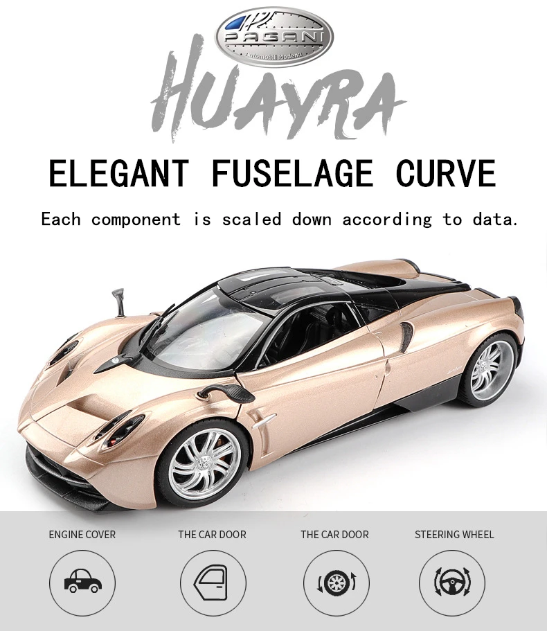 WELLY 1:24 Масштаб Металл литье под давлением классический Pagani Huayra модель автомобиля игрушка сплав автомобиль подарки Детские игрушки для детской коллекции