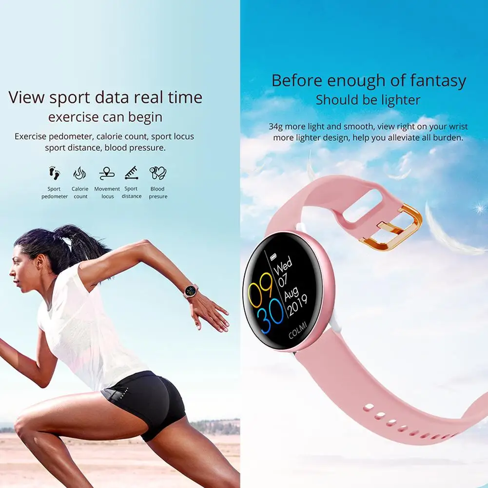 Смарт-часы фитнес-трекер с монитором сердечного ритма и артериального давления IP68 водонепроницаемый браслет для COLMI SKY 2 SmartWatch