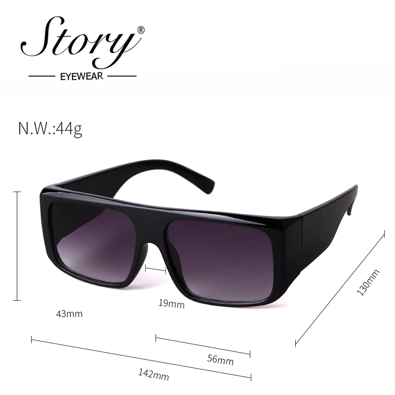 Story fashion Square Gradient Sunglasses Women Men 2020 Brand Designer Vintage Leopard Clear Frame Windproof Goggles S1955G 5