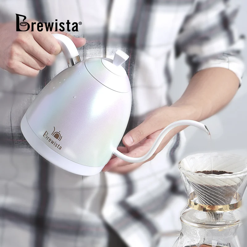 

Brewista-Stainless Steel Coffee Teapot, Intelligent Temperature Control, Double-Layer, Digital Brewed Gooseneck, 220V, 600m